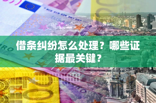 济南借条纠纷怎么处理？哪些证据最关键？