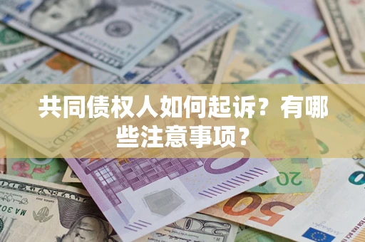 济南共同债权人如何起诉？有哪些注意事项？